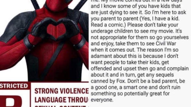 Would you let your kids watch Deadpool?