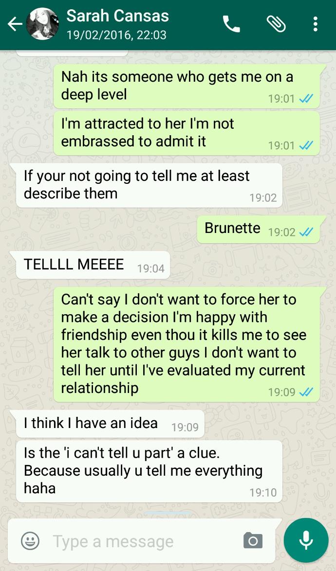 WHATSAPP texts... You think she knows I like her? GirlsAskGuys