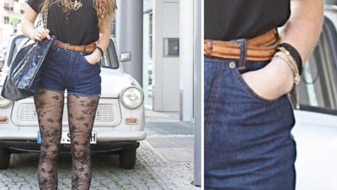 Lace tights with shorts. Hot or Not?