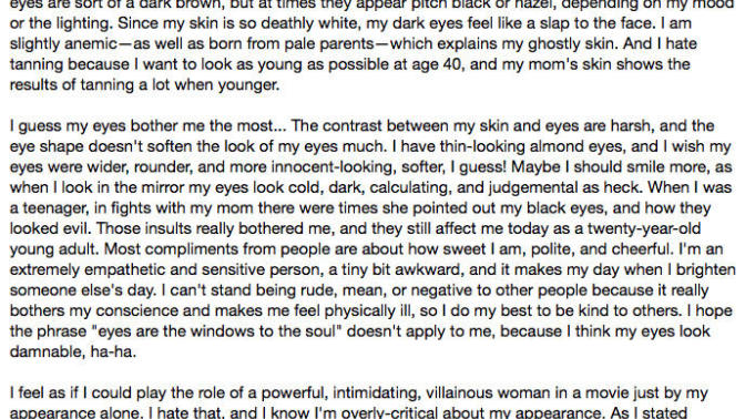 Are pale-skinned, dark-eyed women scary or unattractive to you?