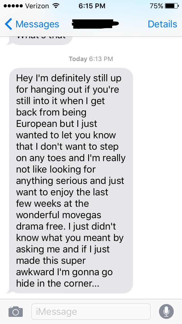 She texted me this after asking her?