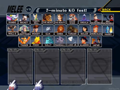 If Nintendo made a Super Smash Bros game that has a cross-over between Nintendo characters and Walt Disney animated movie/cartoon?