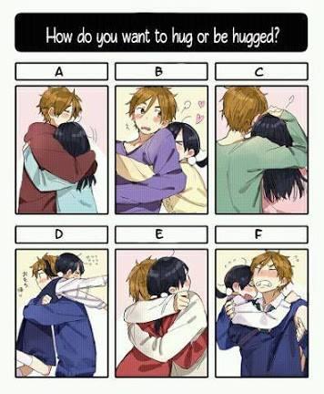 How do you want to hug or be hugged?