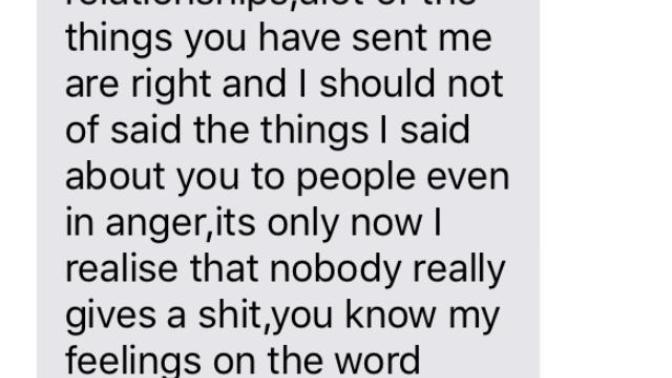 Ex dumped us about a year ago. He recently sent this. Does he regret leaving?