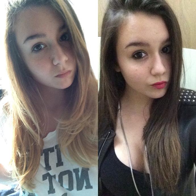 Blonde or brunette is better looking on me?