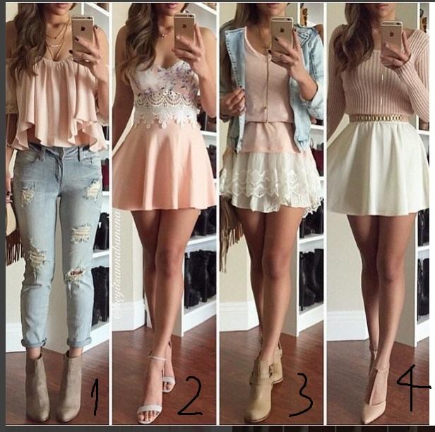 Guys, wich of these flirty outfits is the sexiest for a first date with a guy that I have been crushing on for a long time?