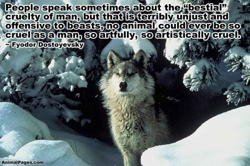 Do you ever think that humans are the most ruthless, cruel and destructive creatures that have ever lived?