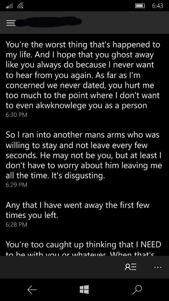 Ex girlfriend claims she hates me but keeps trying to contact me?