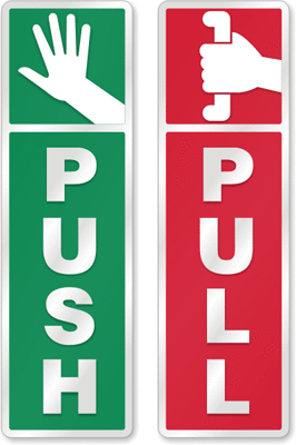 When opening a door, do you prefer pulling or pushing it?