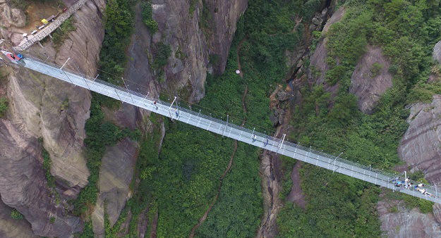 World's longest and highest glass-bottom bridge. Would you walk across it?