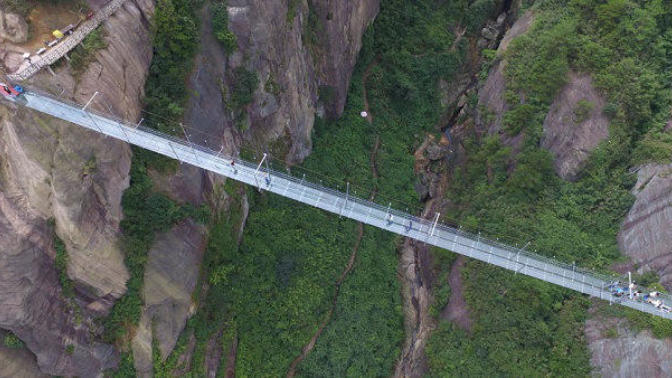World's longest and highest glass-bottom bridge. Would you walk across it?
