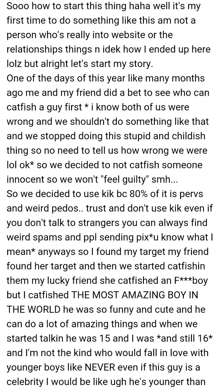 I fell in love with someone I catfished What should I do?