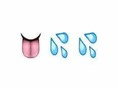 Tongue and wet emoji meaning?