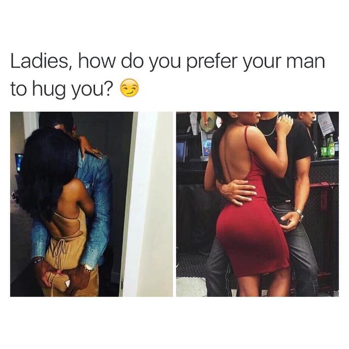 Ladies, How do you prefer your man to hug you (Picture and Poll) ?