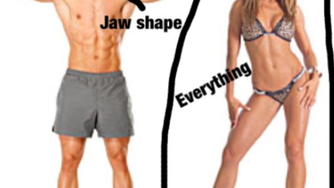Do women only like a man's eyes, jaw, and smile when it comes to "visuals"?