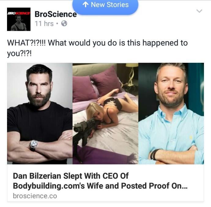 Dan bilzerian slept with the CEO of bodybuilding. com wife?