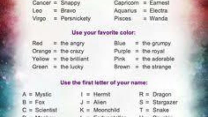 What's your Cosmic name (QUIZ)?