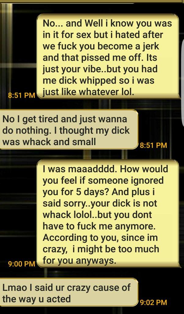 so dont judge us base on this convo(picture): so we were fuck buddies, dated, didn't work out much because of him, got into an argument-i apologized??
