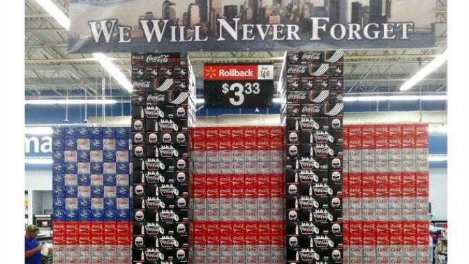 Walmart 9/11 Coke display, is it offensive?