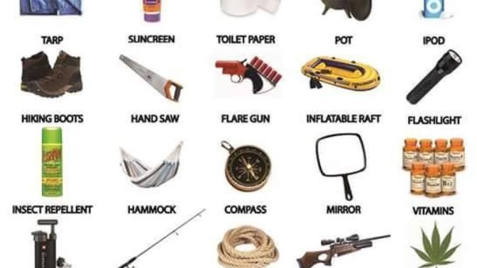 You are stranded on a deserted island, you can only choose 4 items. Which ones?