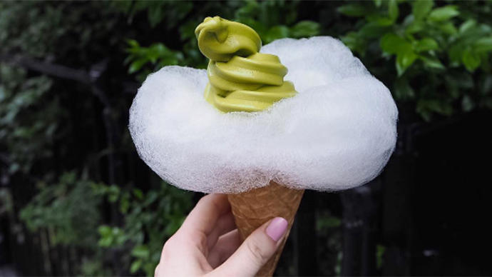 Cotton Candy covered Ice cream cones?