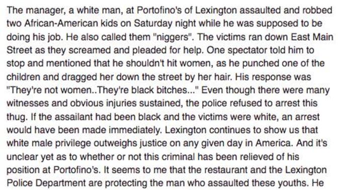 Why would this manager at Portofino Restaurant attack these young black girls like this? Why are things like this happening more & more across the US?