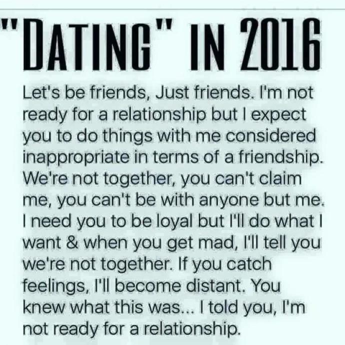Would you say this sums up dating in today's world?