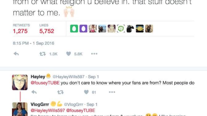 How would you feel if a famous person said He doesn't care where his fans are from?