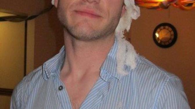 Girls, Do you think this man is handsome/average/ugly? (Ignore the head costume - it was for Halloween)?