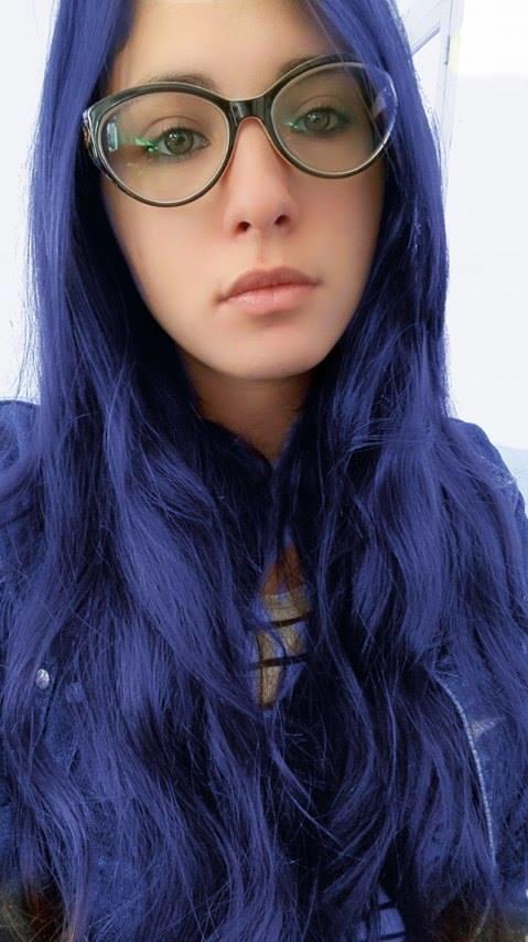 blue hair or purple hair?