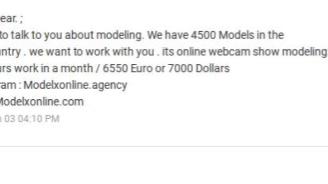 Anyone gotten this model recruiting message?