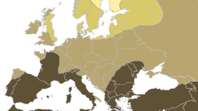 Where does your country stand on a blonde vs brunette map of Europe?