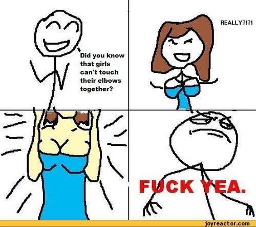 Girls, Has somebody ever tricked you by telling you to touch your elbows together?