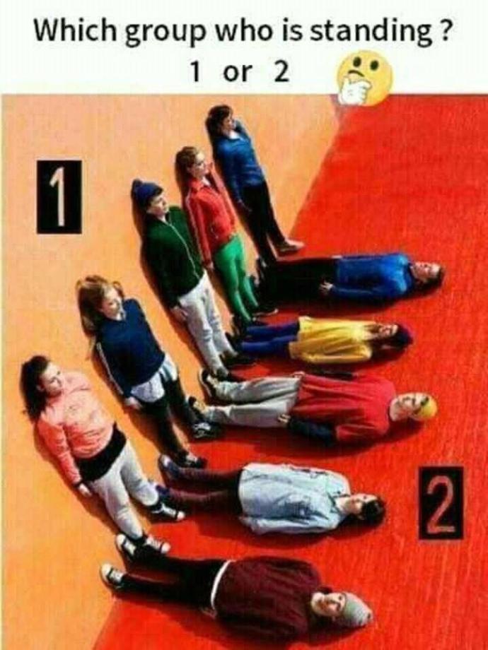Which group is standing?