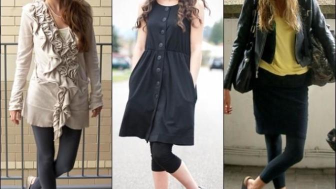 Is it okay to wear leggings with a dress?