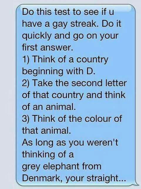 Do this this test to see if you have a gay streak?