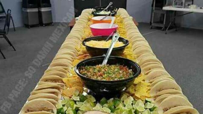 Would you and your friends tackle this big Taco buffet in 2 hours?