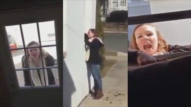 What would you if you were in this guy's shoes trying to get his crazy ex-girlfriend away from him and off of his property?