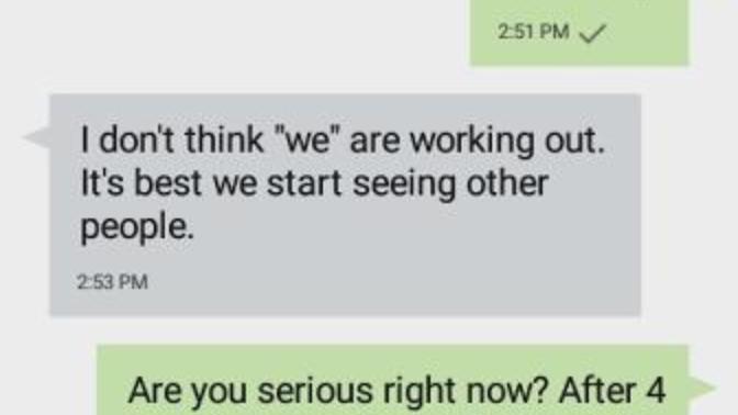 After 4 months he decided to break up with me over text (see text below). Why would he let me have sex with him, love him, but end up leaving me?