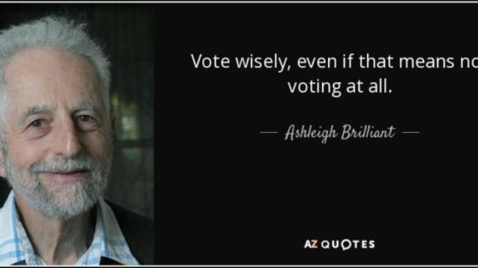 I'm seriously considering not voting anymore. Thoughts?