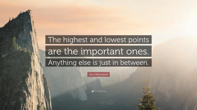 What are the highest and lowest points of your life?