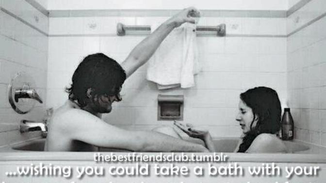 Can a guy take a bath with his female best friend?