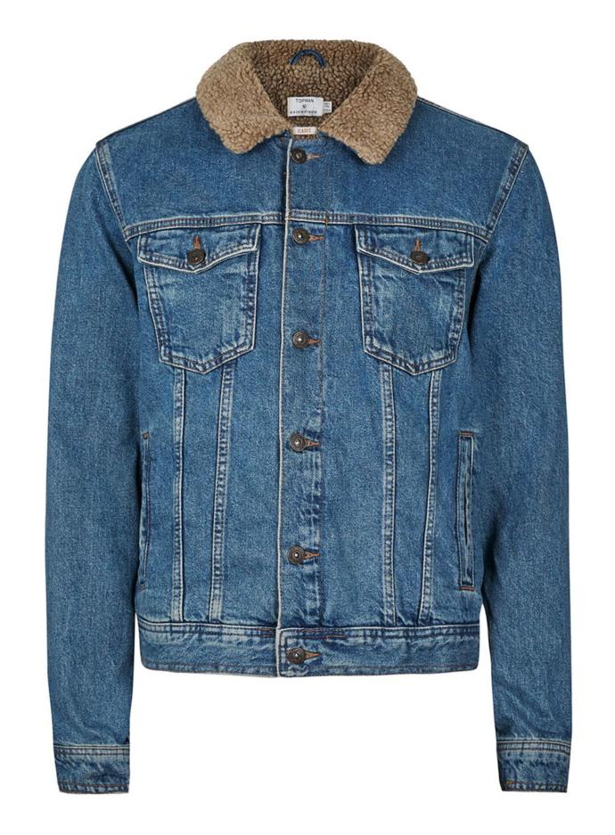 Do you think this denim jacket looks good on guys?