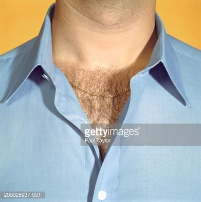 Chest hair visible from top of a shirt on a man, disgusting and disturbing?