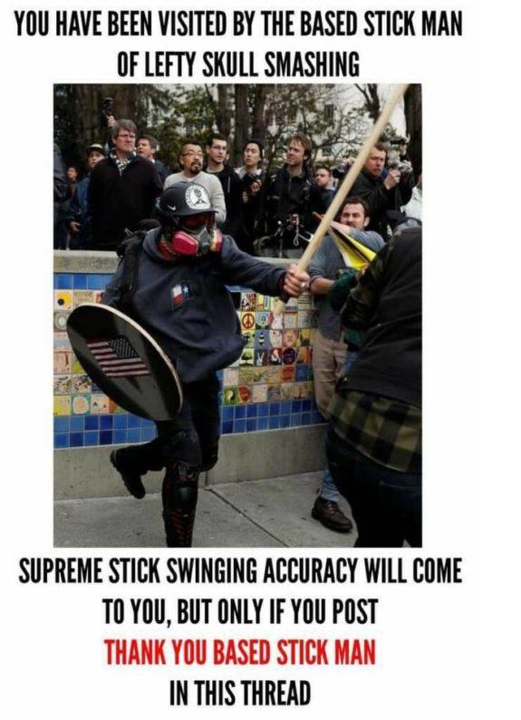 Is Vigilante Based Stickman a real life American Patriot superhero for standing up to Antifa facisist?