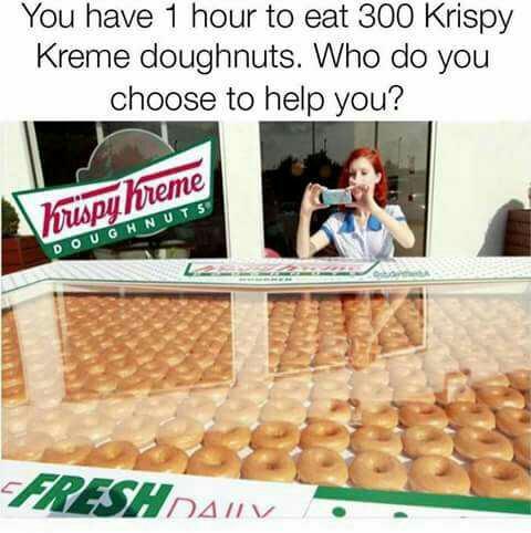 Which GAGers would you challenge to help you eat a box of 300 doughnuts in 1 hour??