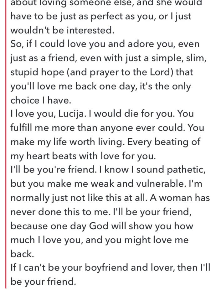 Do I sound pathetic here?