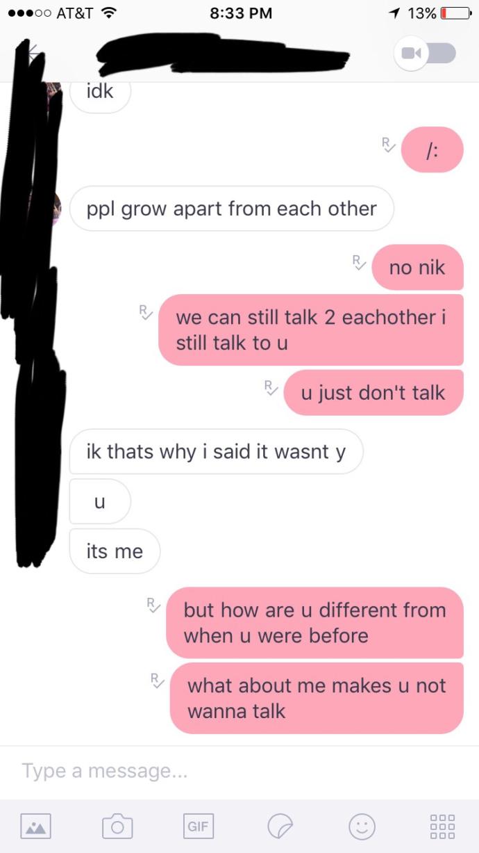 Was in a long distance relationship. Read these texts. What do you think happened?