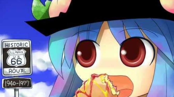 Why is Tenshi eating a corndog so cute?
