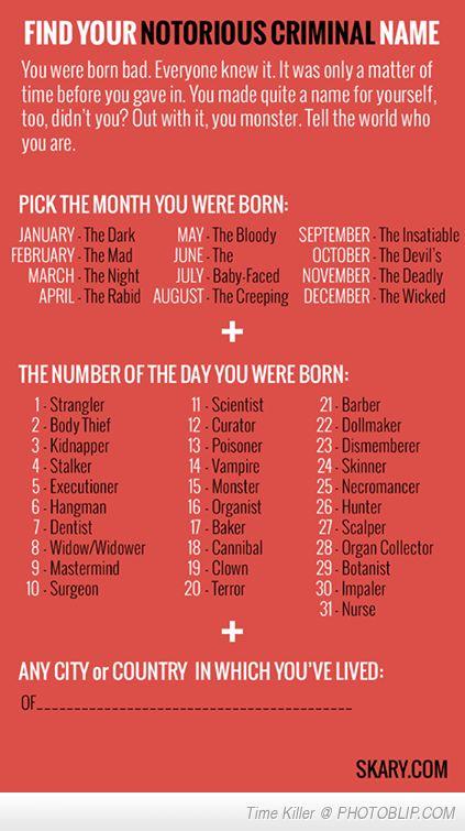What is your Criminal name?